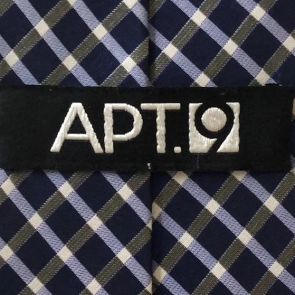 Apt 9 Blue Window Pane Plaid Silk Neck Tie - Picture 3 of 4
